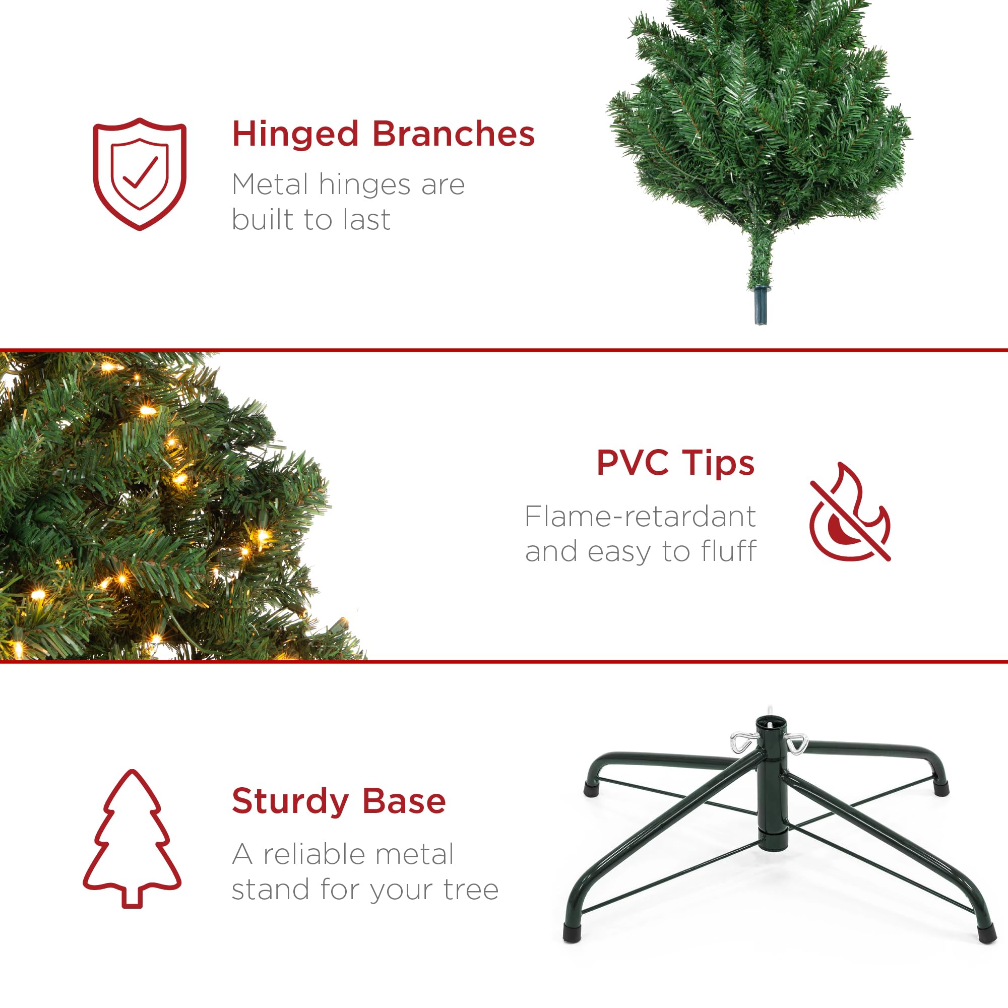 Best Choice Products 12ft Pre-Lit Spruce Artificial Holiday Christmas Tree for Home, Office, Decoration w/ 1,300 Incandescent Li